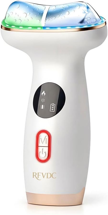 Cold Heated Electric Gua Sha, Facial Neck Lymphatic Drainage Sculpting Tool, Cooling Depuffing Wand for Puffy Face Eyes, 7-in-1 LED Red Light Face Massager for Lifting, Contouring, Firming