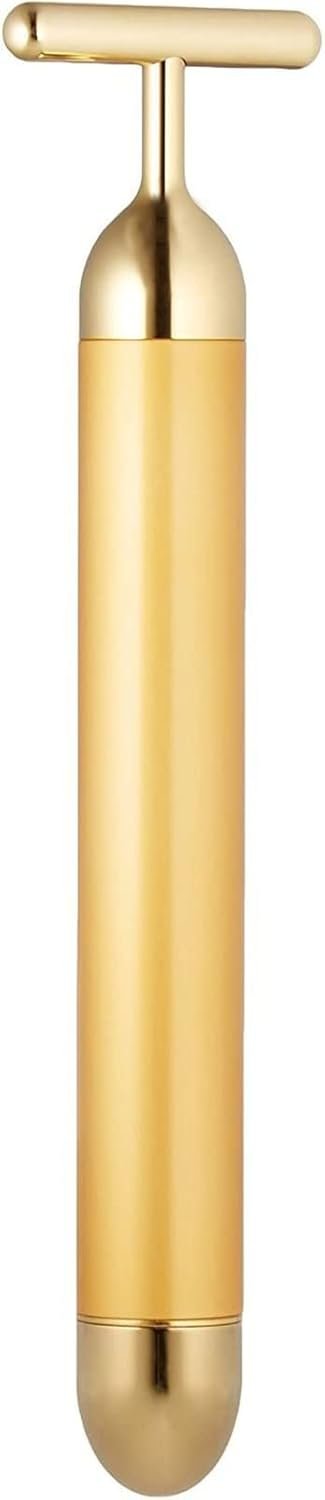 Angel Kiss Beauty Bar Energy Face Massager – 24k Golden T-Shape Pulse Electric Vibration Face Massage Tools for Sensitive Skin Face Pull Tight Firming Lift – Facial Self Skin Care Tool