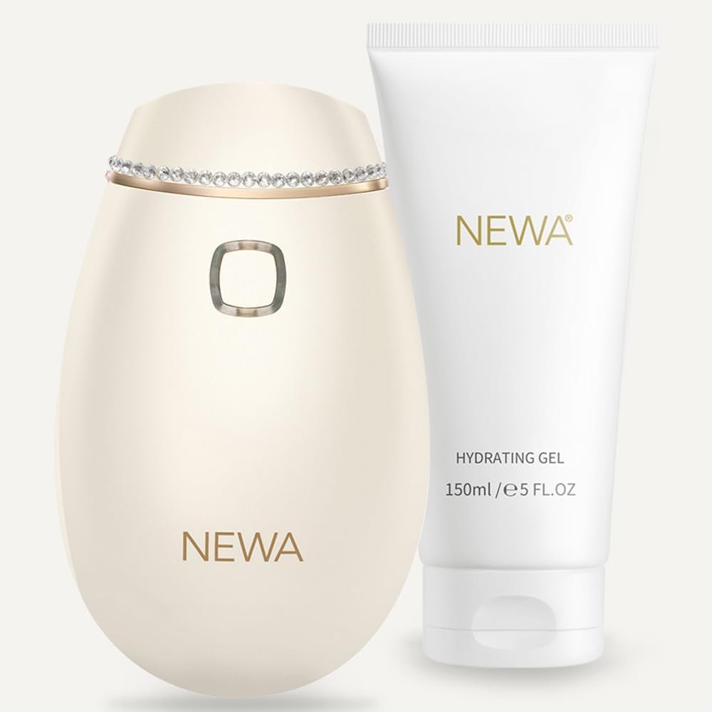 NEWA RF Wrinkle Reduction Device (Plug in) – FDA Cleared Skincare Tool for Facial Tightening. Boosts Collagen, Reduces Wrinkles. with 1 Month Gel Supply.