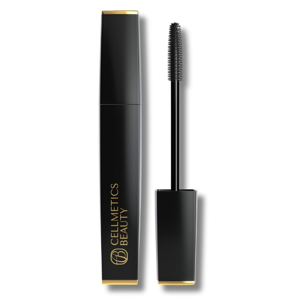 Cellmetics Mascara for Older Women 60 Plus, Volumizing & Lengthening Mascara with Lash Growth Effect, Hypoallergenic, Smudge-Free and Gentle for Sensitive Eyes (Black)