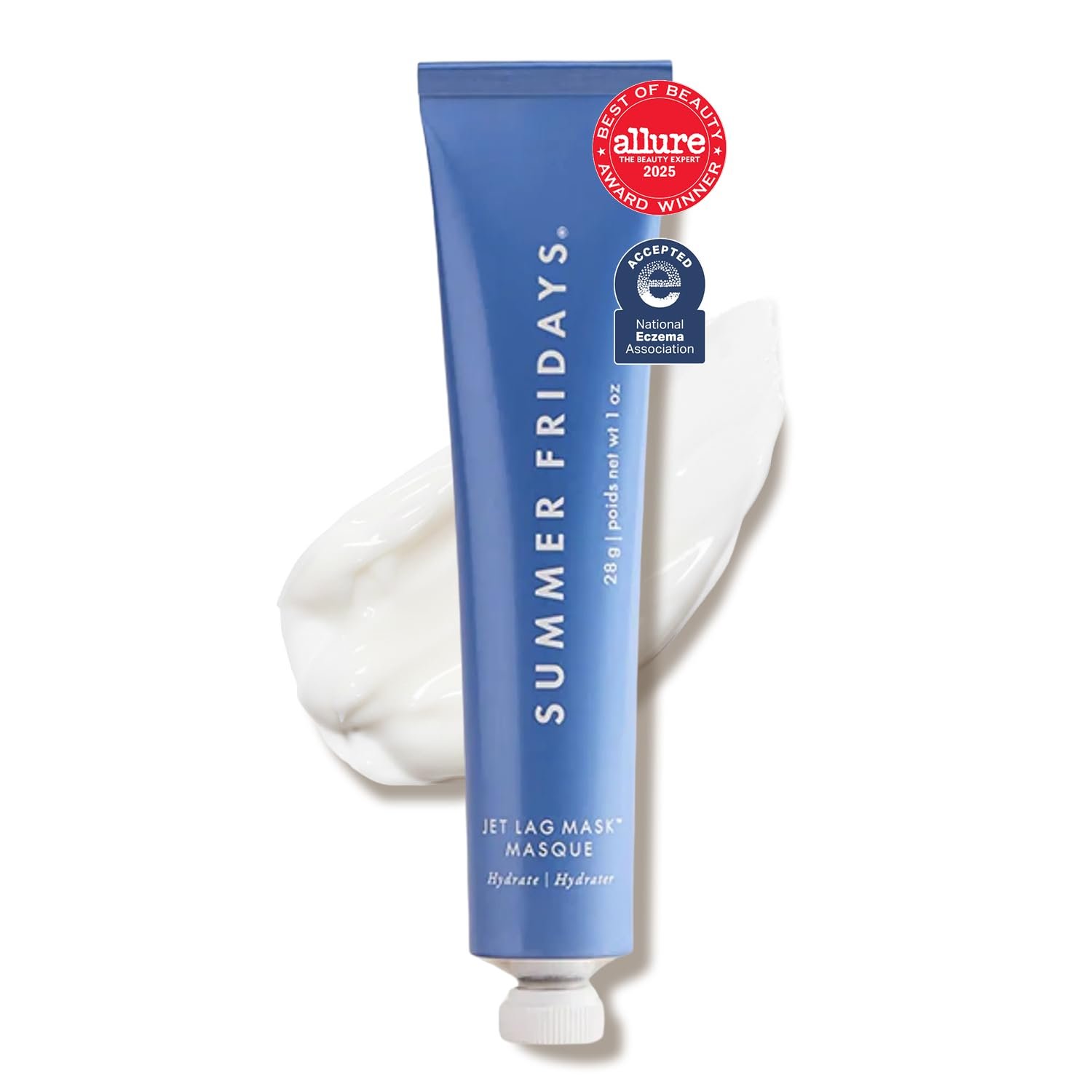 Summer Fridays Jet Lag Mask Mini – Hydrating Face Moisturizer + Mask – Enriched with Hyaluronic Acid, Niacinamide, Glycerin + Antioxidants Helps Nourish Skin for a Renewed + Radiant Complexion (1 Oz)