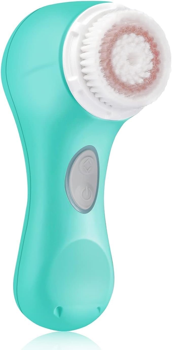 Mia 2 Electric Face Cleansing Brush with 2 Brush Heads, Sonic Facial Brush for Deep Cleaning & Exfoliation, Waterproof Rechargeable (Sea Breeze)