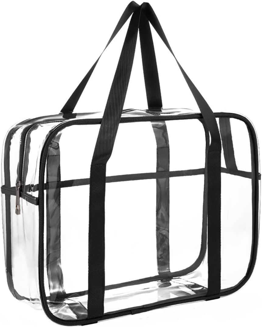 ONEGenug Clear Toiletry Bag Thick Transparent Cosmetic Bag Waterproof Makeup Artist Large Bag Diaper Case Luggage Organizer Storage Easy Clean Large