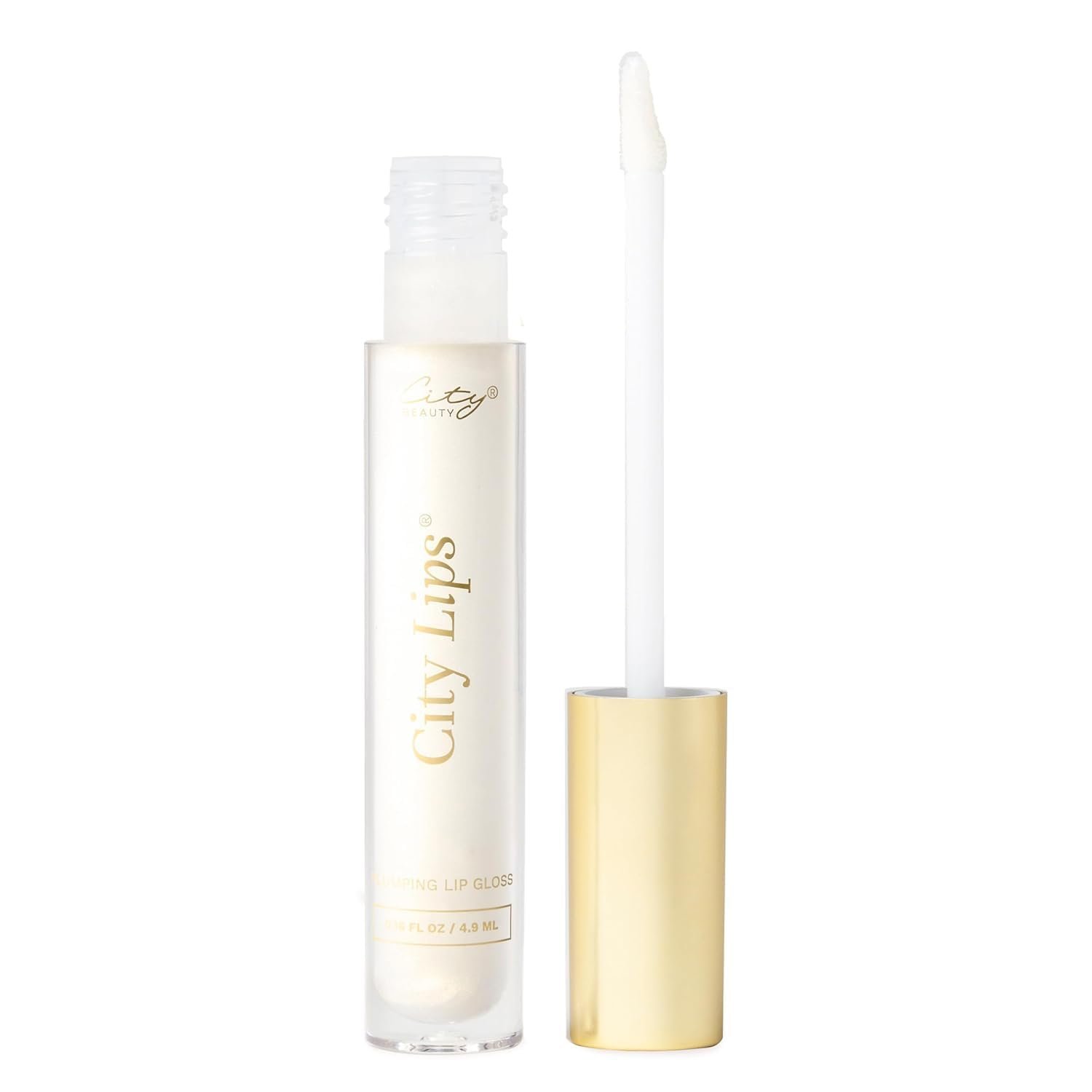 City Beauty City Lips Plumping Lip Gloss Silver Skyline – High-Shine Gloss for Fuller, Younger-Looking Lips | Hydrating & Smoothing Lip Treatment Hyaluronic Acid