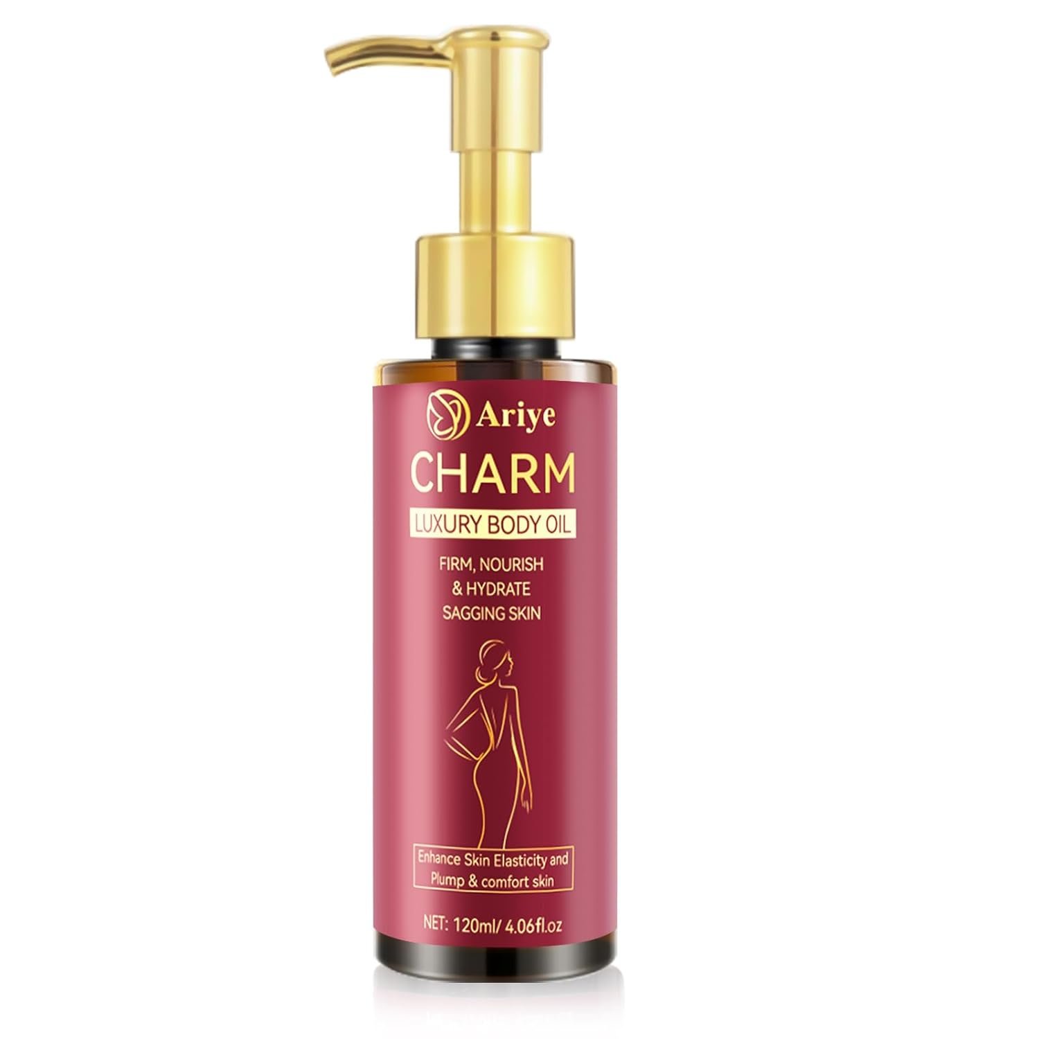 Firming Body Oil for Crepe Skin, After Shower Glow Oil, Natural Moisturizer for Dry Skin, Tightens & Softens Crepe Skin & Wrinkles, Lightweight Non-Greasy for Arms Legs Stomach, 4.06 Fl Oz