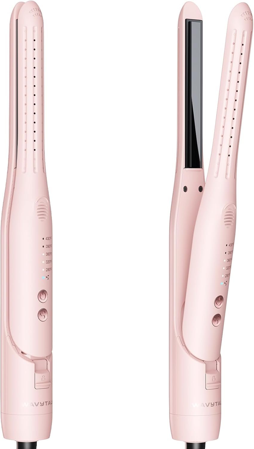 Wavytalk 0.65″ Pencil Flat Iron, Cool Curl Pencil, Small Airflow Styler and Straightener for Short Hair, Pixie Cut and Edges, Curling Iron for Short Hair with 360º Cool Airflow for Long-Lasting Hold