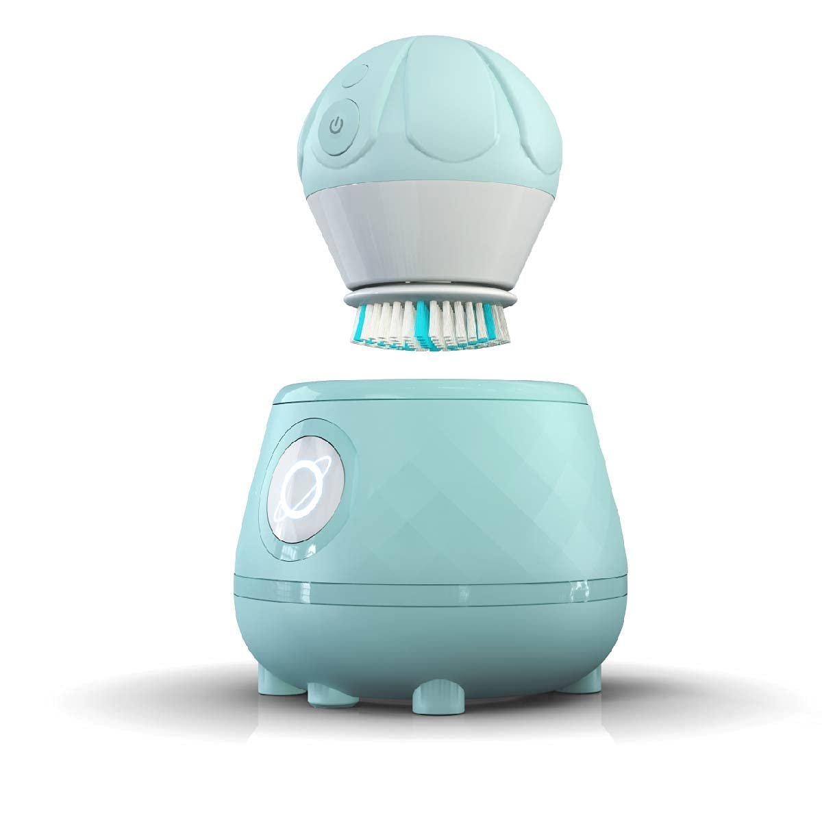 Tao Clean Ona Diamond Orbital Facial Brush and Cleansing Station – Robin’s Egg Blue – Electric Face Cleansing Brush with Ergonomic Handle, Dual Speed Settings, 2 Piece Set, (BA-0201-RBE-US)
