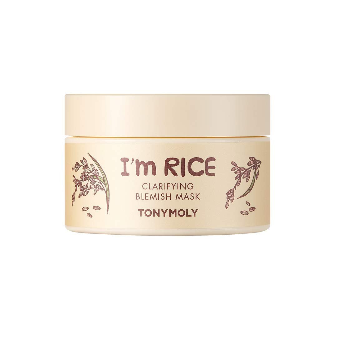 TONYMOLY I’m Rice Clarifying Blemish Clay Mask, Facial Mask Detoxifiies, Reduces Redness & Soothes Irritated Skin, Kaolin Clay & Fermented Rice, 100ml