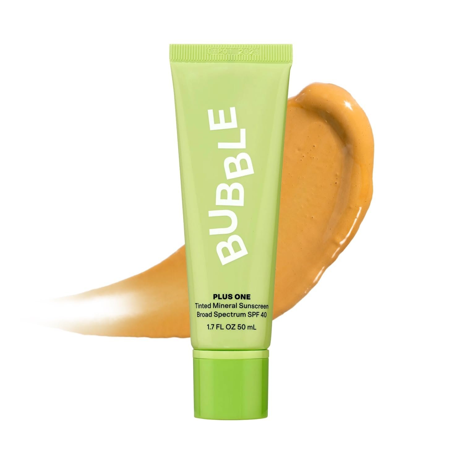 Bubble Skincare Daily Mineral Sunscreen Broad Spectrum SPF 40 – Tinted Sunscreen for Face with Zinc Oxide & Omega 3 Fatty Acids – Hydrating & Blurring Formula Suitable for All Skin Types (50ml)
