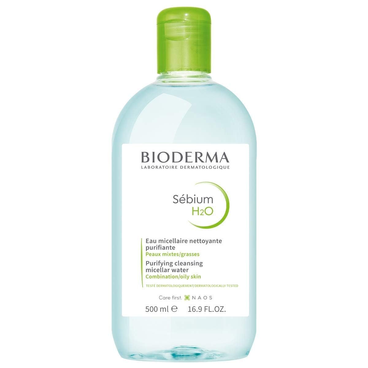 Bioderma – Sébium H2O – Micellar Water – Facial Cleanser and Makeup Remover – Face Cleanser for Combination to Oily Skin