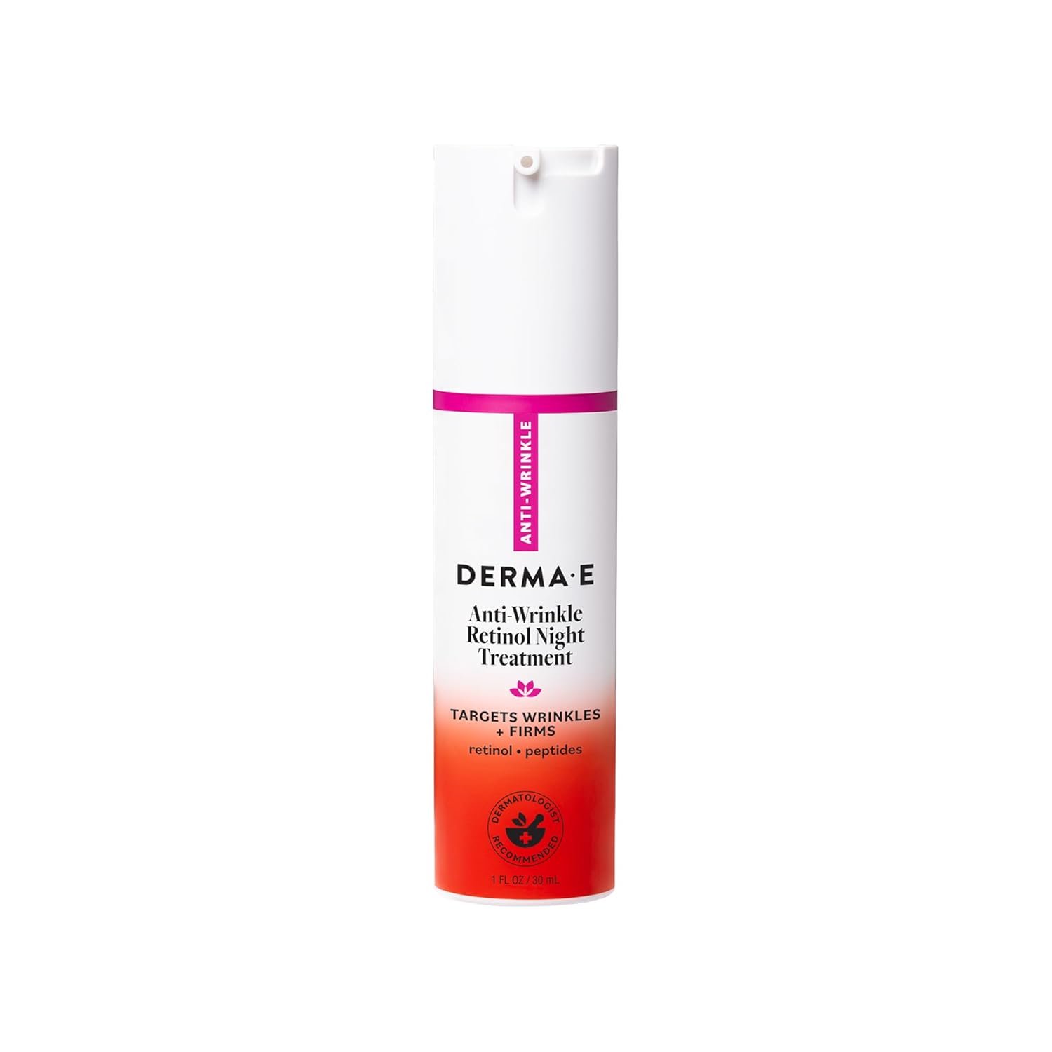 Derma E Anti-Wrinkle Retinol Night Treatment Lotion for Face & Neck, 1 Fl Oz, Peptides & Niacinamide to Help Reduce Appearance of Fine Lines & Wrinkles, Improve Skin Elasticity & Texture
