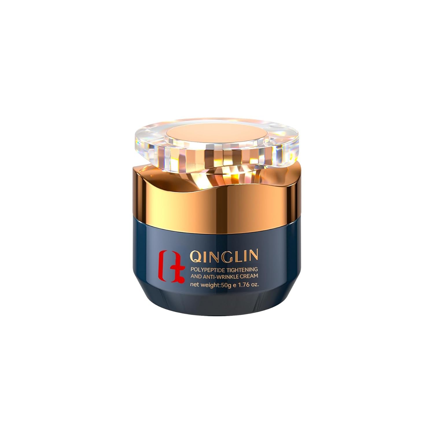 QINGLIN Peptide Firming Cream for Face & Neck, Deep Hydration Moisturizer with Hyaluronic Acid & Niacinamide, Night Cream for Smoother-Looking Skin, 1.76 oz