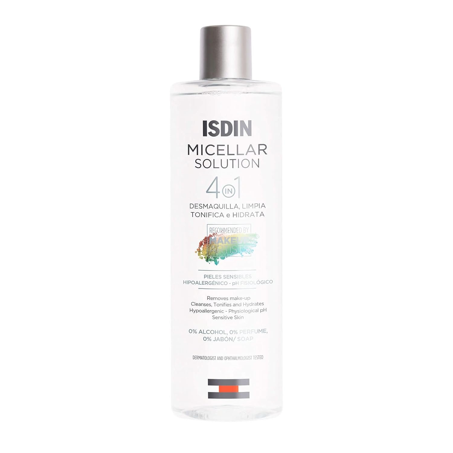 ISDIN Micellar 4-in-1 Facial Cleansing Water Solution – Hydrating and Cleansing Toner and Makeup Remover for Sensitive Skin, 13.5 FL OZ