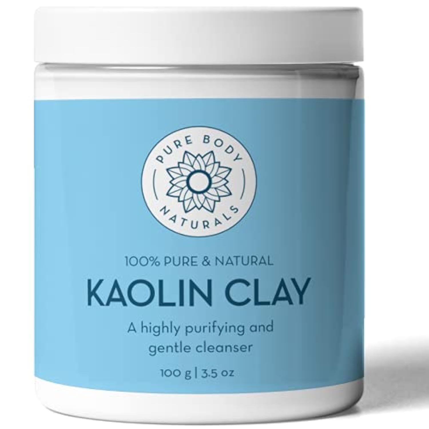 Pure Body Naturals Kaolin Clay Powder, 100 g – Perfect for Natural DIY Skin Cleansers, Masks and Scrubs