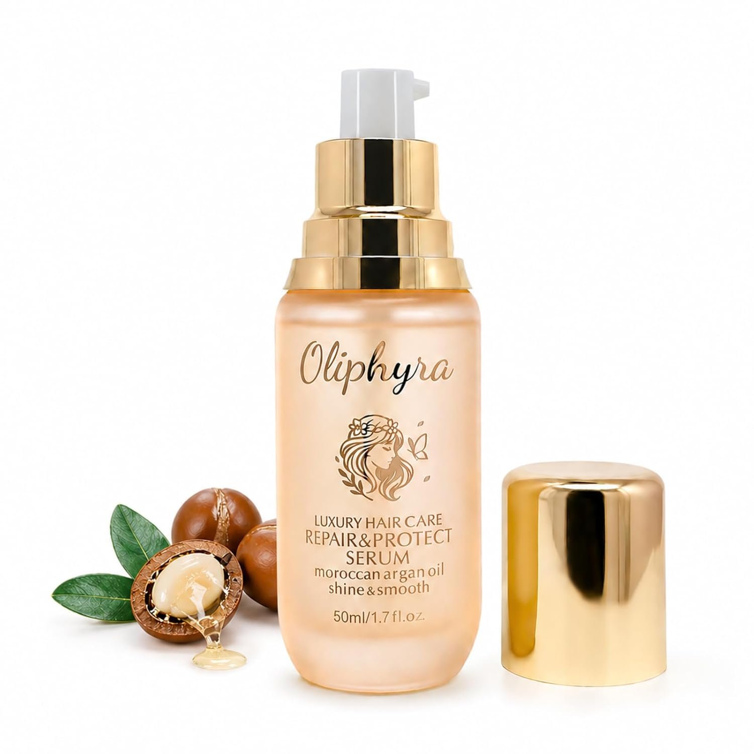 Hair Oil with Argan and Jojoba Seed, Weightless Hair Care Serum for Damage Repair, Frizz, Split Ends & Shine – Heat Protectant Treatment – Paraben, Phthalate & Sulfate Free – 1.7 Fl Oz