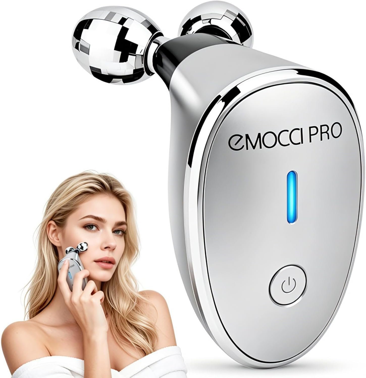 Electric Facial Massager Face Massage Tool, Portable Vibrating Neck and Face Massager with Dual Rollers, Gentle Skincare Device for Women Girls Daily Use