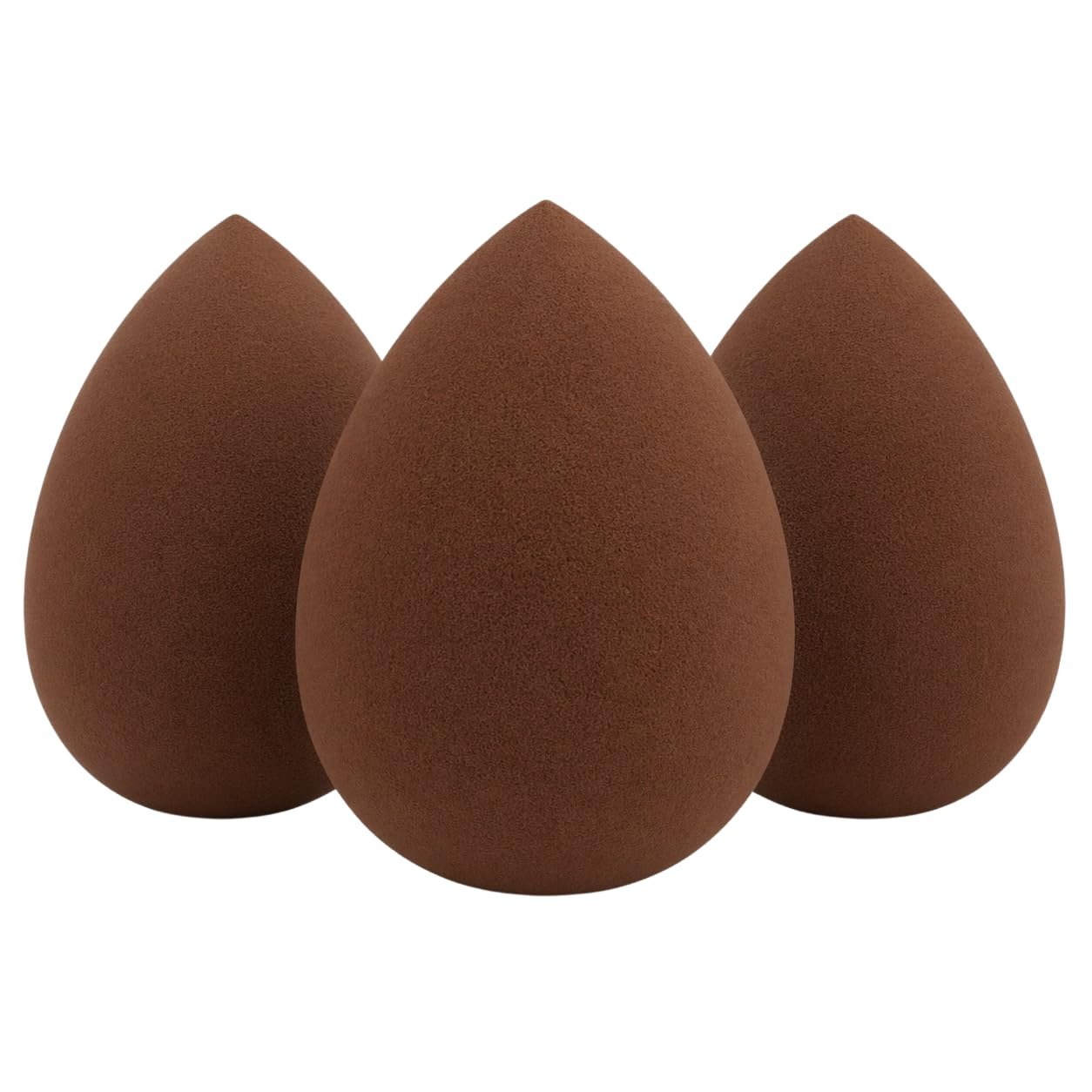 Makeup Beauty Blending / 3 Pack Latex-Free Beauty Sponge/Makeup Blender Foundation, Concealer & Powder/Cosmetic Makeup Applicator (Coffee)