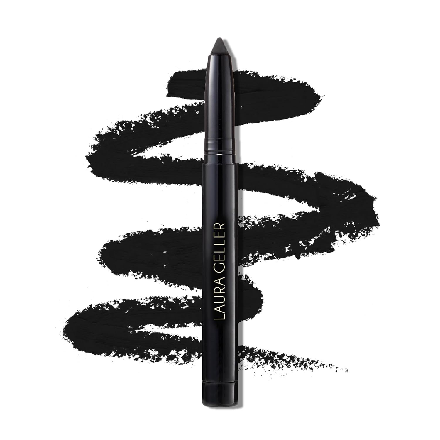 LAURA GELLER NEW YORK Kajal Longwear Kohl Eyeliner Pencil – Deep Black – Smooth, Blendable Application, Long-Wearing, Non-Creasing – Infused with Caffeine & Vitamin E – Built-In Sharpener