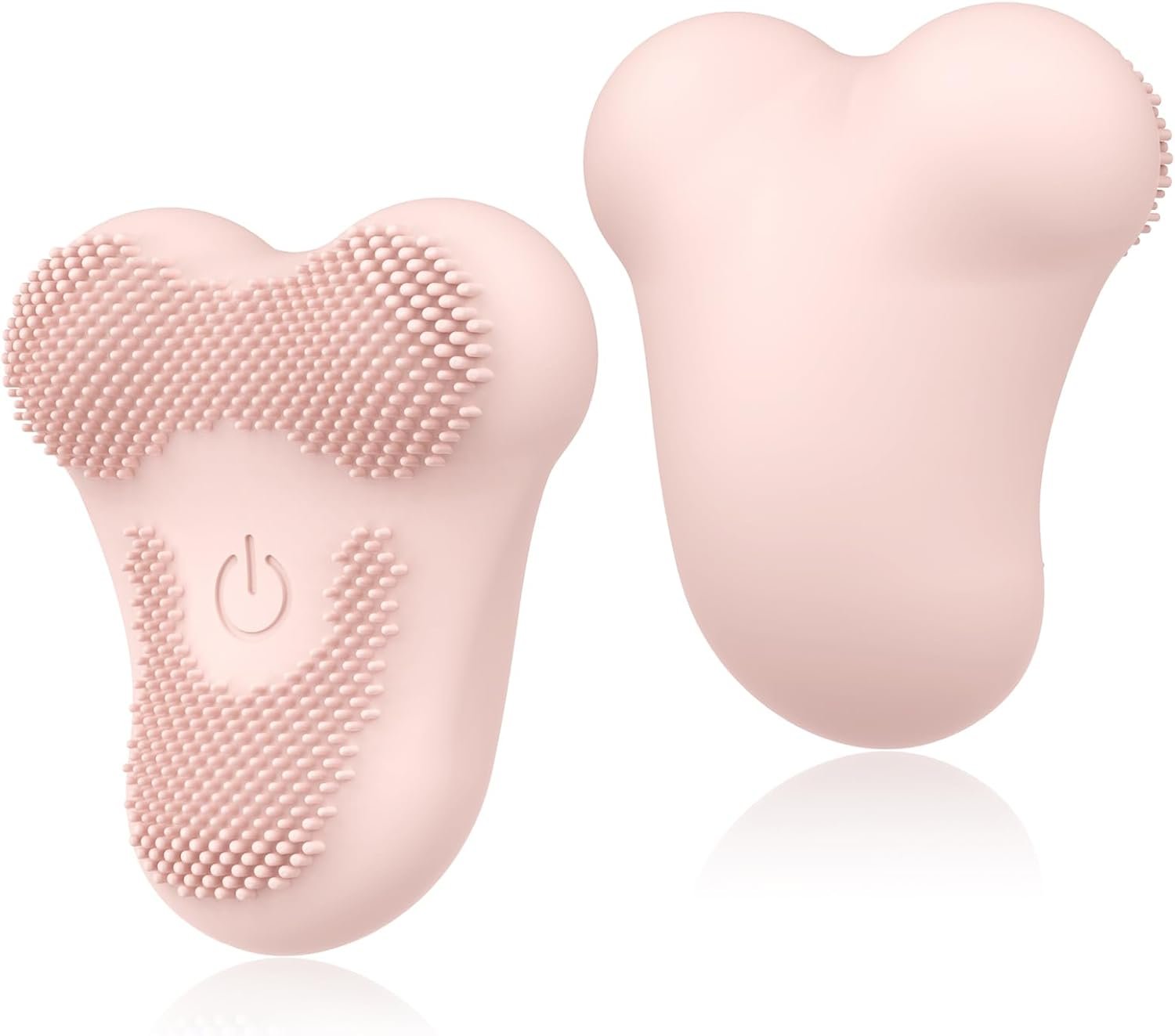 Handle Size Heating Vibrating Face Massager for Deep Cleansing Silicone Face Exfoliator and Scrubber for Makeup Removal Skincare Routine Rechargeable Facial Brush(Pink)