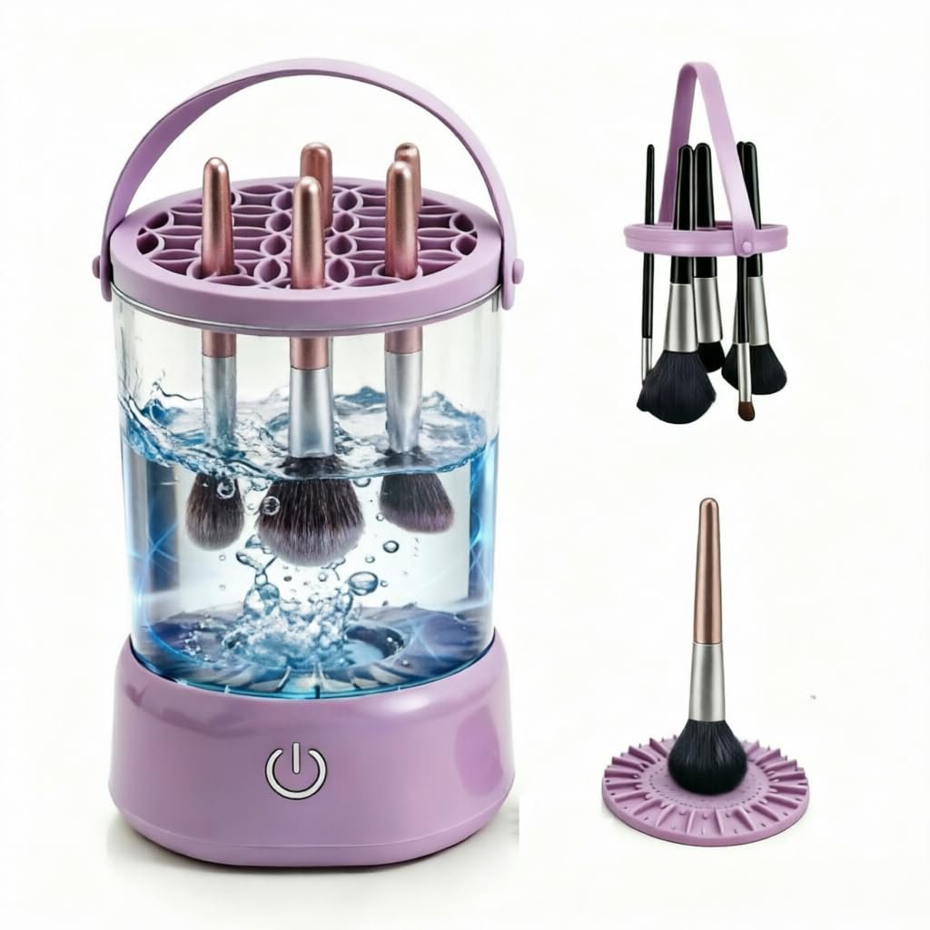 Makeup Brush Cleaner – 9000 RPM Electric Makeup Brush Cleaning Machine, IP65 Portable Make up Brush Cleaner for Makeup Sponges and Brushes