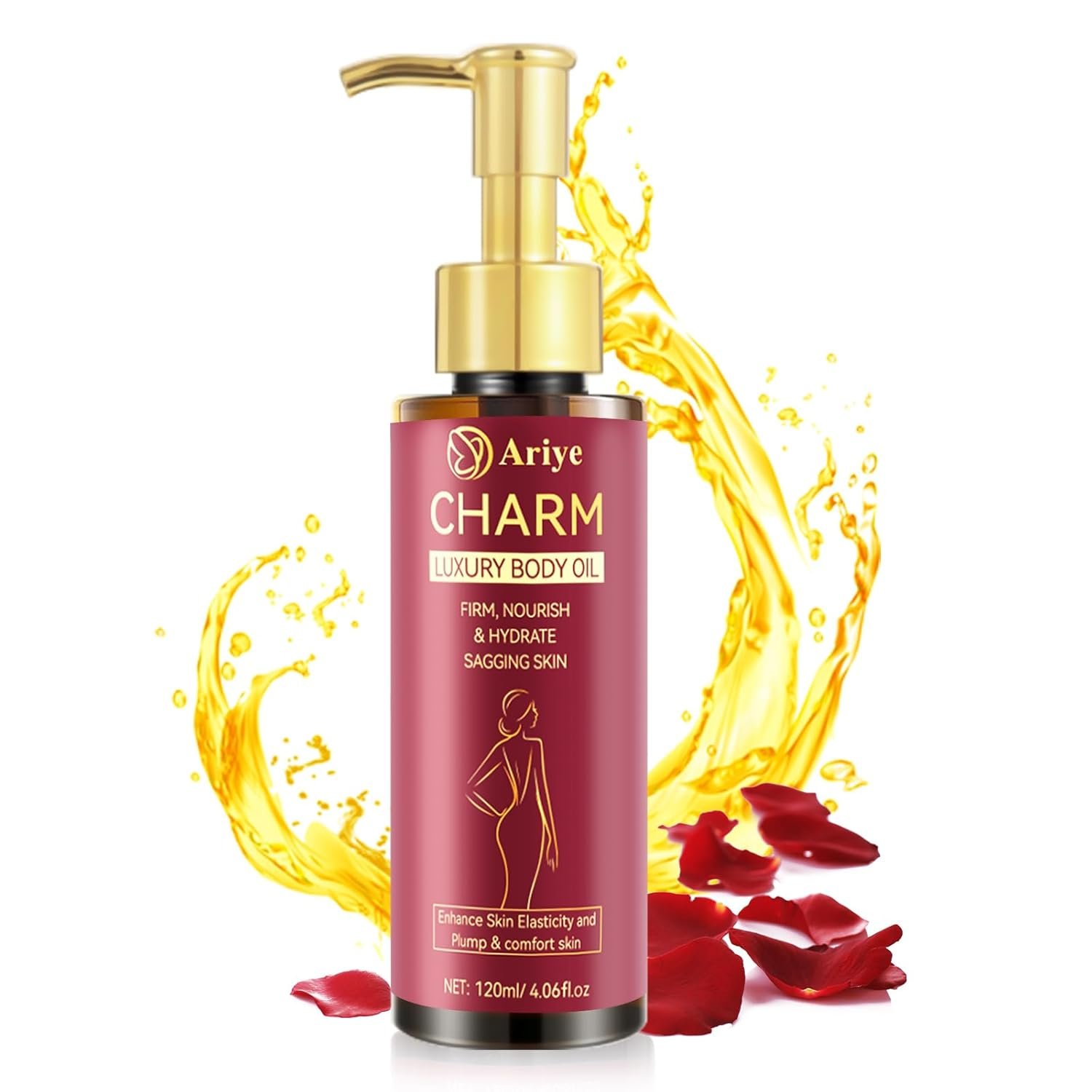 Firming Body Oil for Crepe Skin–Luxury Glow Remedy,After Shower Body Oil for Women,Tightening & Hydrating Treatment for Arms,Legs,Stomach & Body,Natural Firming Oil for Dry Skin,Non-Greasy–4.06 Fl Oz