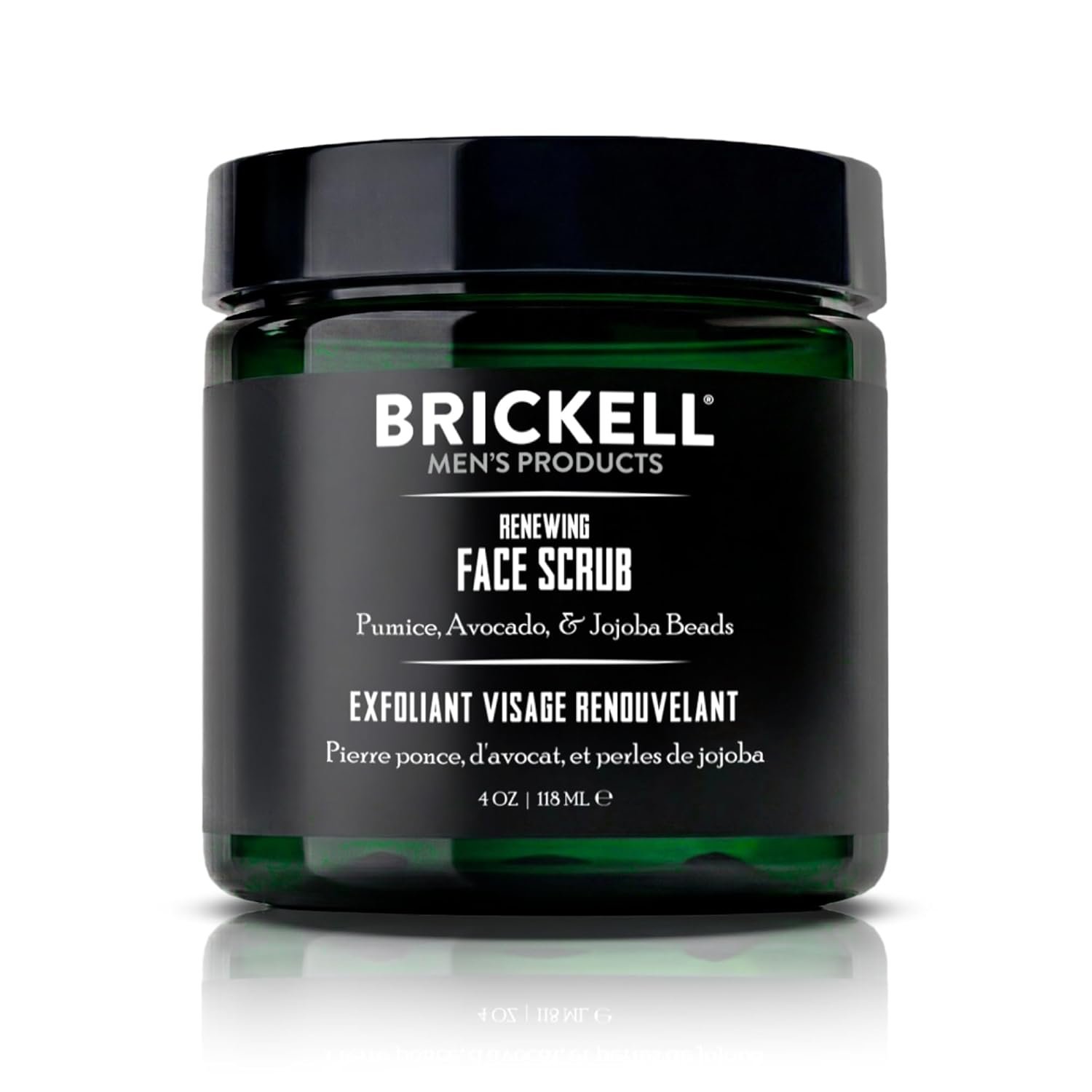 Brickell Men’s Renewing Face Scrub for Men, Deep Exfoliating Facial Scrub Formulated with Pumice, Caffeine and Jojoba Beads, 4 Ounce, Scented