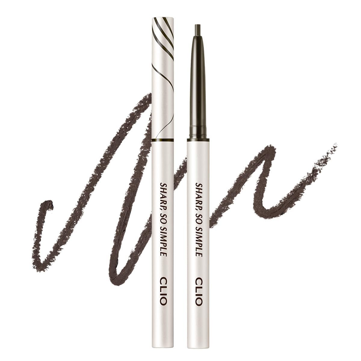 CLIO Sharp So Simple Waterproof Pencil Liner, 2mm Ultra Slim Precision Tip, Smooth Tug Free, Smudge Resistant Long Wear Formula, Clean Eye Definition, Easy Control For Daily Makeup (003 Black Brown)