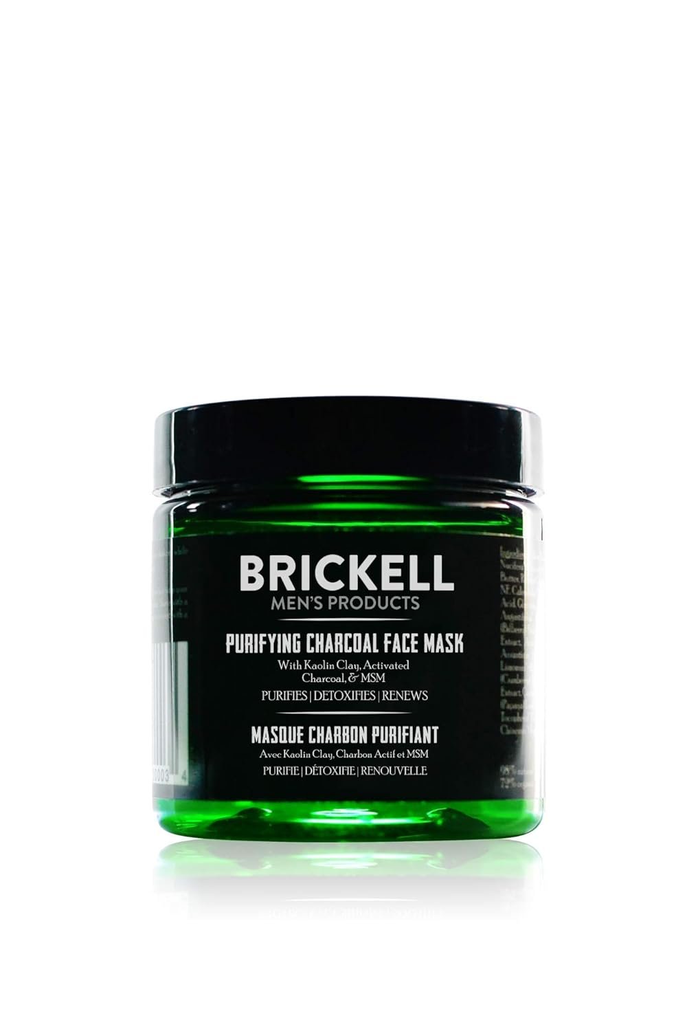 Brickell Men’s Purifying Charcoal Face Mask Skin Care Product, Activated Charcoal Facial Mask With Detoxifying Kaolin Clay, Hyaluronic Acid, and Activated Charcoal, 4 Ounce, Unscented