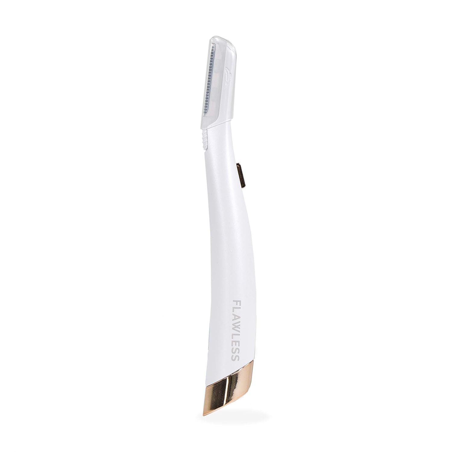 Finishing Touch Flawless Dermaplane Glo Lighted Facial Exfoliator – Non-Vibrating and Includes 6 Replacement Heads, White/Rose Gold