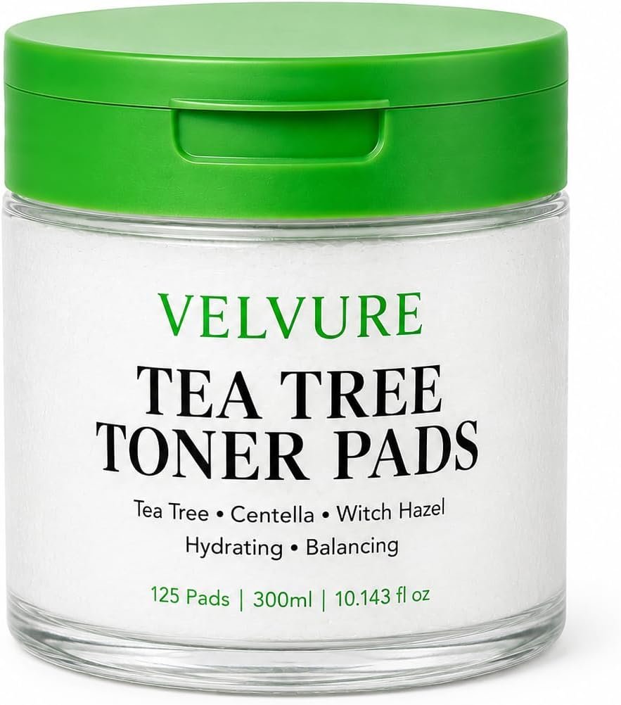 Tea Tree Toner Pads – 125 Pad – Well Soaked & Wet – Dual Sided – Saliclyic Acid – for Exfoliation, Hydration & Acne Treatment – Soothing Irritated Skin