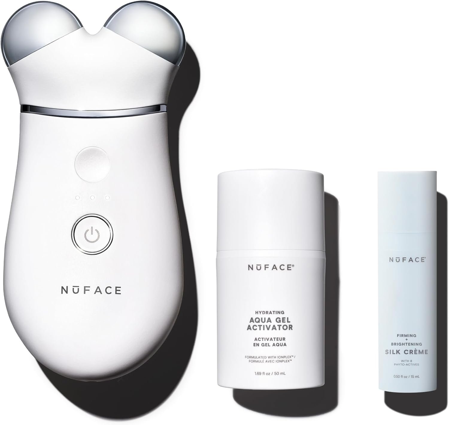 NUFACE Trinity+ Skin Tightening & Face Lift Device – Microcurrent Facial Sculpting Tool to Contour Jawline & Neck, 3 Frequencies, Supports Lymphatic Drainage + Activator Gel, White