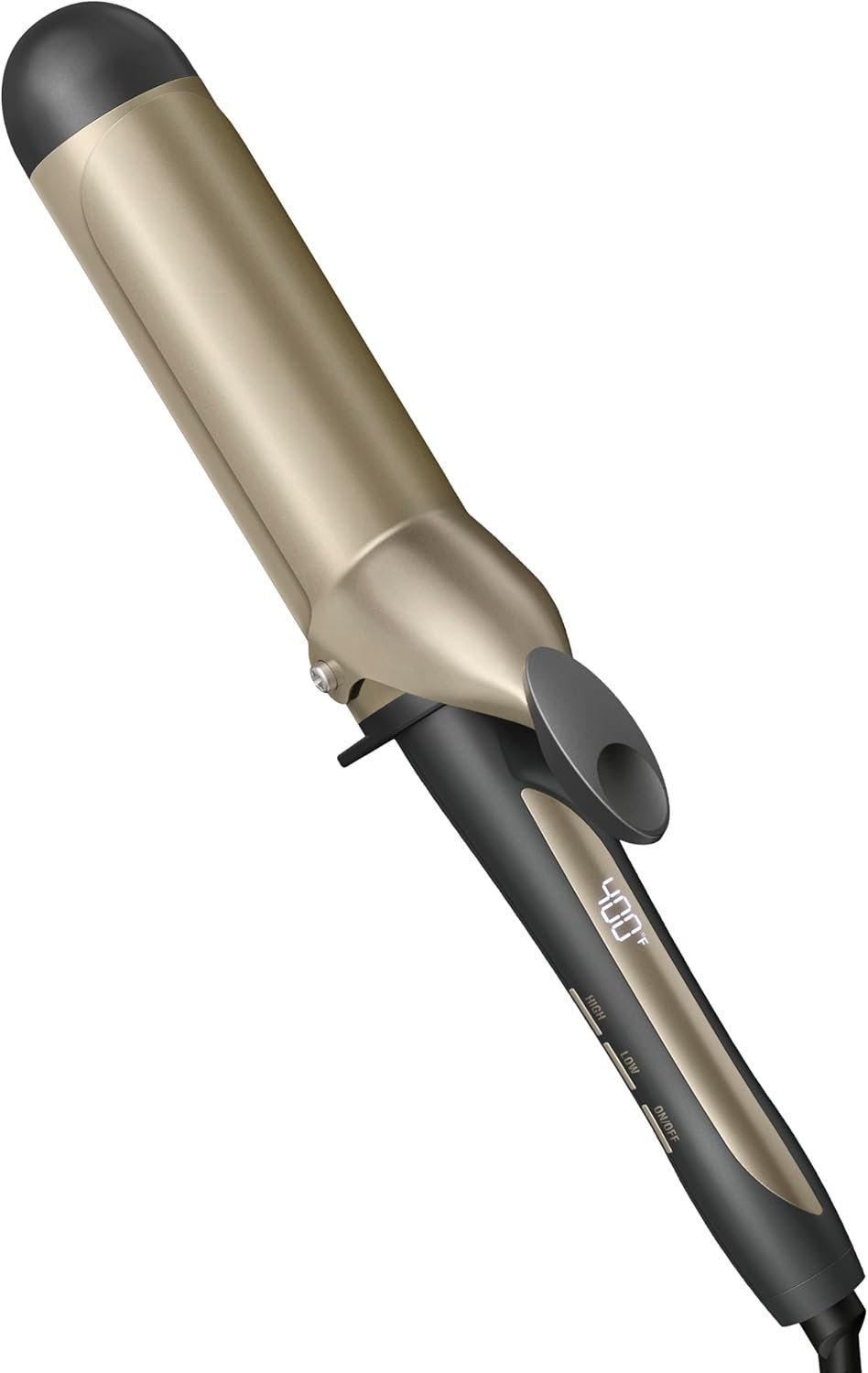 INFINITIPRO BY CONAIR Tourmaline Ceramic 1 ¾ -Inch Curling Iron, 1 ¾ -Inch Barrel Produces Voluminous Curls, Hair Curler for Use on Medium and Long Hair, Champagne/Gray