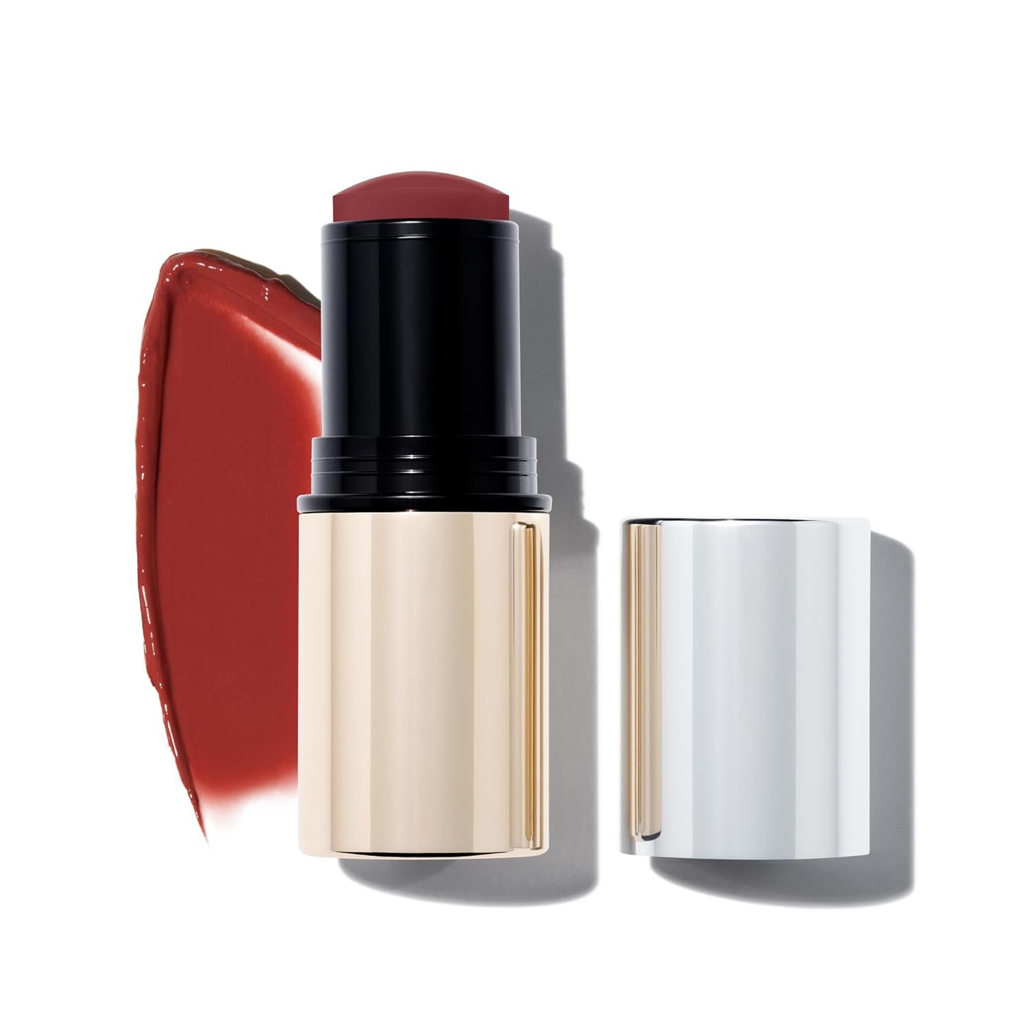 MAKE Beauty Heat Stroke Cream Blush Stick for Cheeks with Natural Hydrating Dewy Finish. Creamy Gel Blush Balm – Shade Spice, Deep Pink Nude Cheek Tint