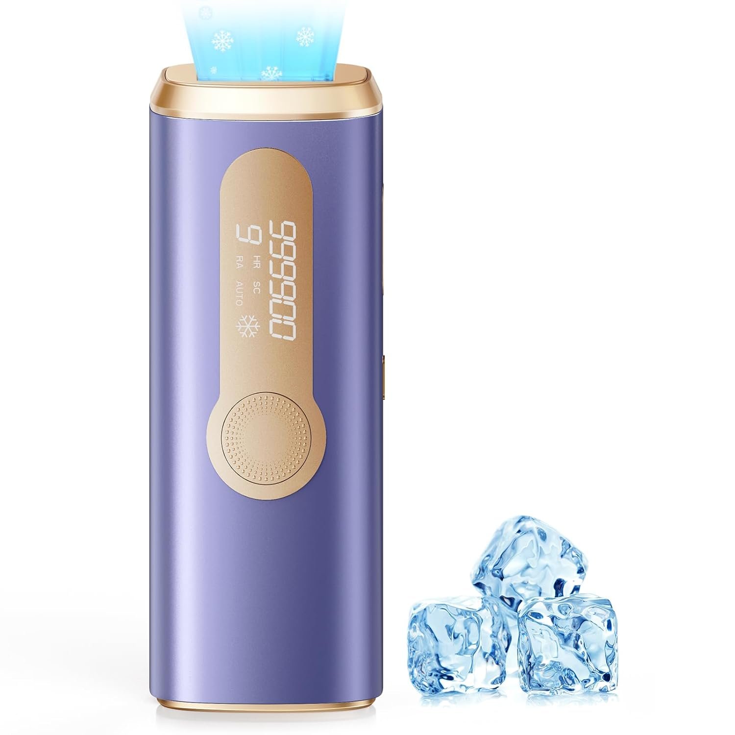 IPL Laser Hair Removal Device for Women & Men – Safe At-Home 45°F Ice-Cooling Contact for Painless & Long-Lasting Results, 86% Less Hair In 3 Weeks for Full Body & Face, Purple