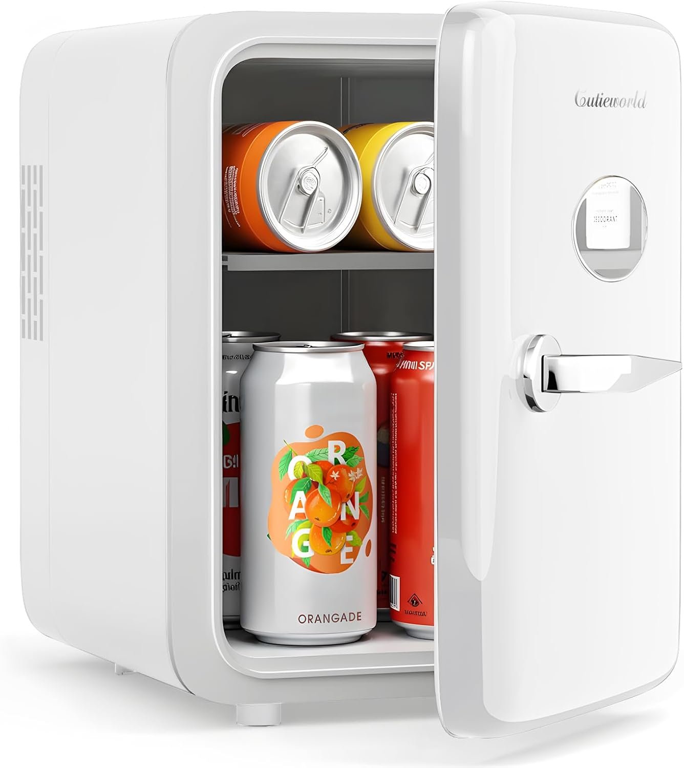 CUTIEWORLD Skincare Fridge – 4L Makeup Fridge for Refrigerating Makeup, Skincare and Food, Mini Fridge for Bedroom, Office and Car, Cooler and Warmer, Beverage Cooler, Pearly White