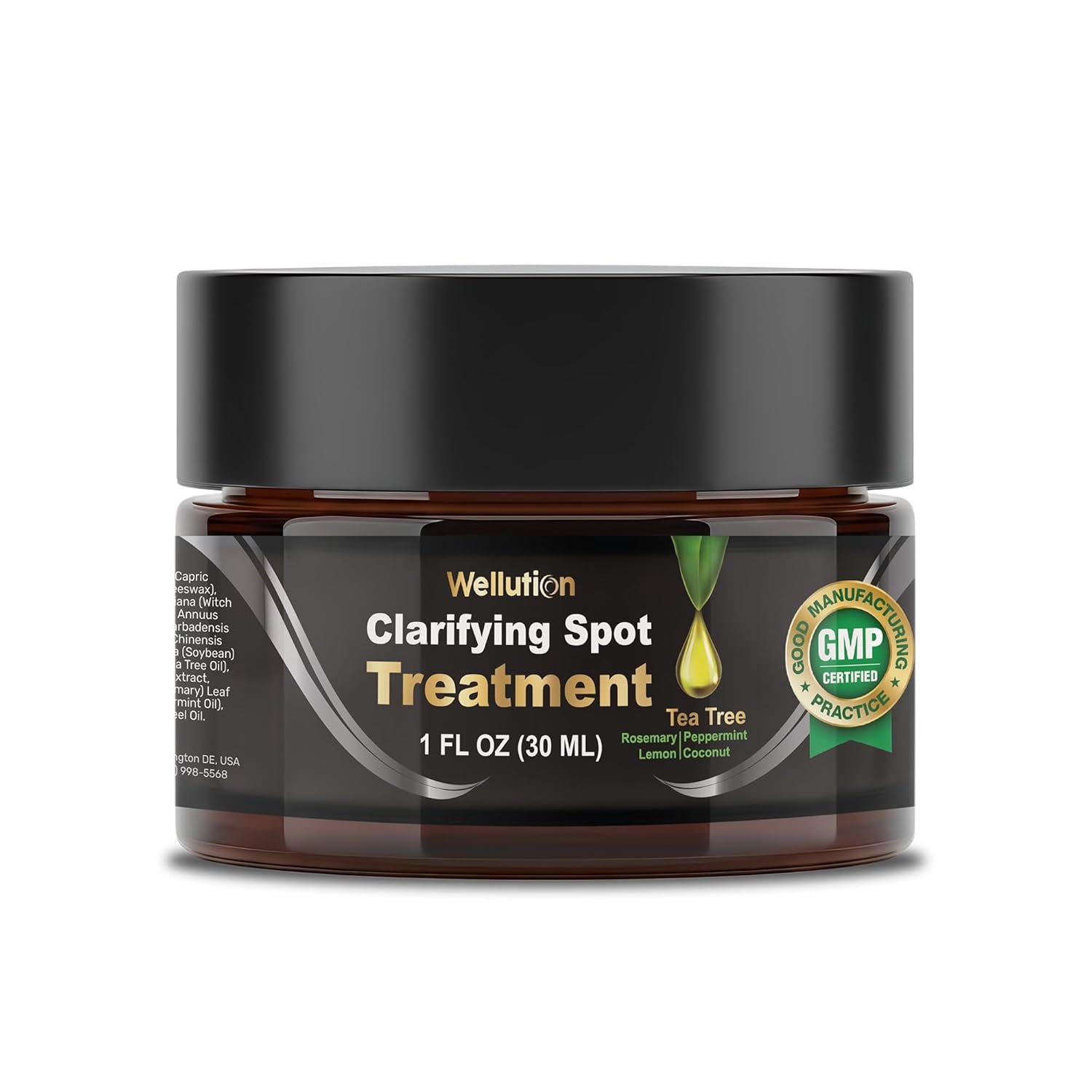Cystic Acne Spot Treatment – Tea Tree Acne Cream – Fast-Acting Acne Spot Corrector for Face, Pimples & Blemishes – Non-Greasy, Gentle Formula – 1oz – by WELLUTION