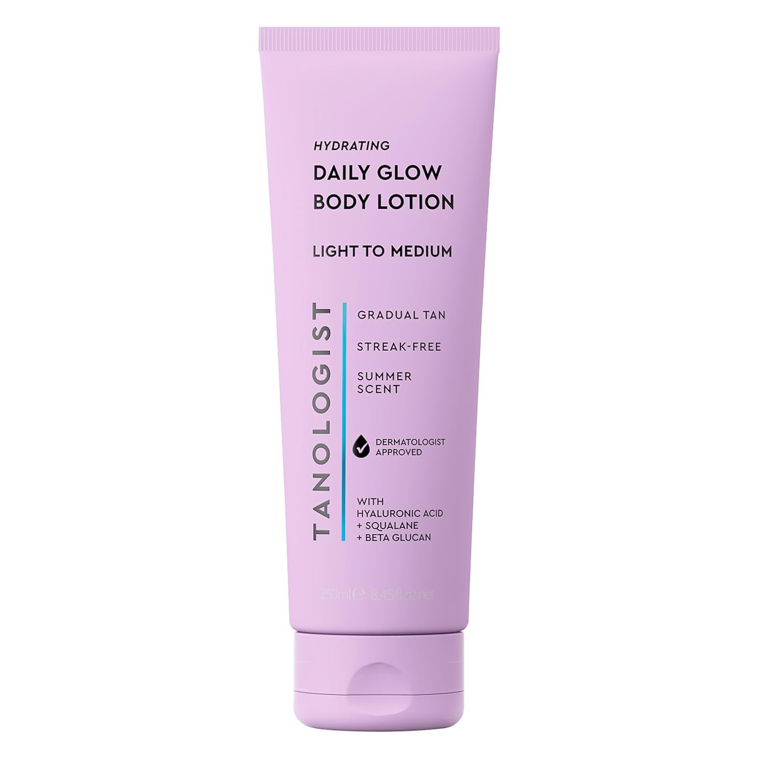 Tanologist Hydrating Daily Glow Body Lotion, Fair/Medium, Gradual Tanning Lotion, No Fake Tan Smell, Streak-Free & Natural-Looking Self Tanner, Vegan, 8.45 fl. oz/250 ml Tube