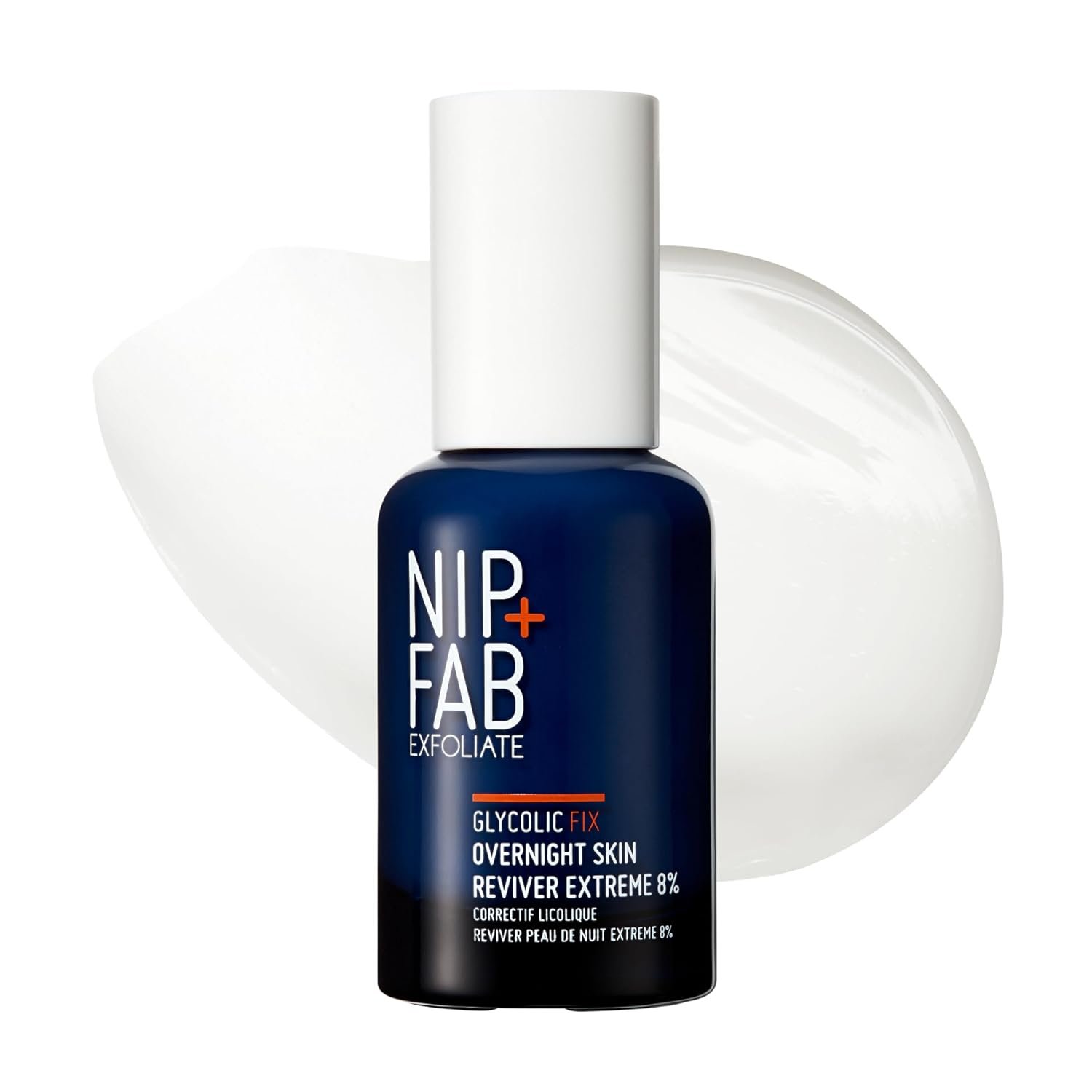 Nip+Fab Glycolic Fix Overnight Skin Reviver Extreme 8% (1.7 fl oz) – High Potency AHA Facial Peel with Salicylic Acid & Hyaluronic Acid – Resurfacing Night Treatment for Radiance & Glow