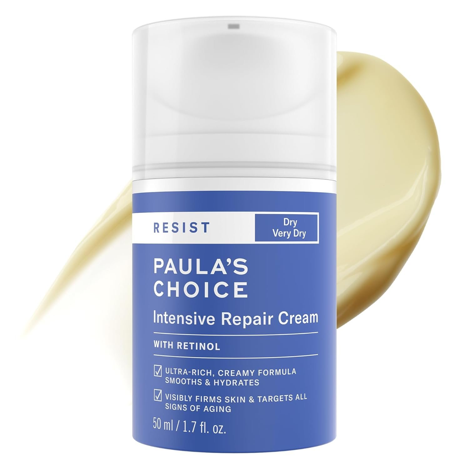 Paula’s Choice RESIST Intensive Repair Face Moisturizer with Retinol, Hyaluronic Acid & Jojoba, Anti-Aging Face Cream for Dry, Chapped Skin, Fragrance-Free, 1.7 Fl Oz.