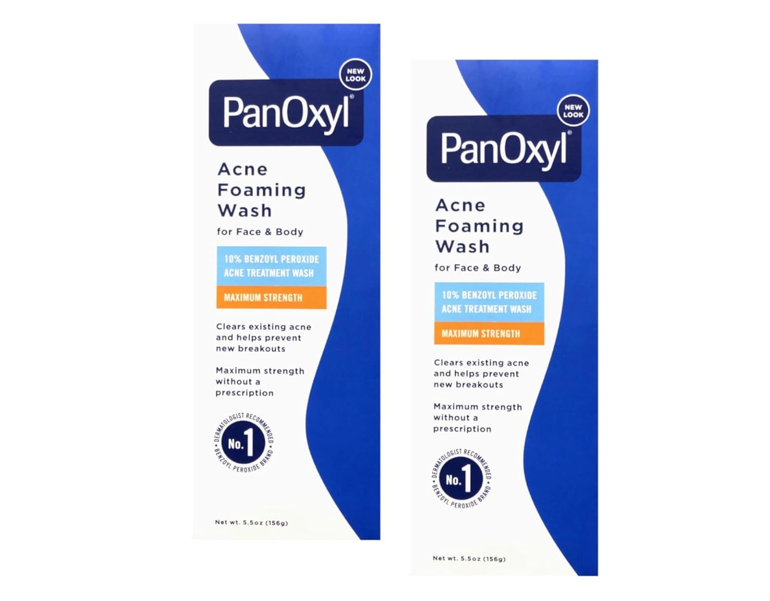 PanOxyl Acne Foaming Wash 10% Benzoyl Peroxide 5.5 oz (156 g) – Pack of 2