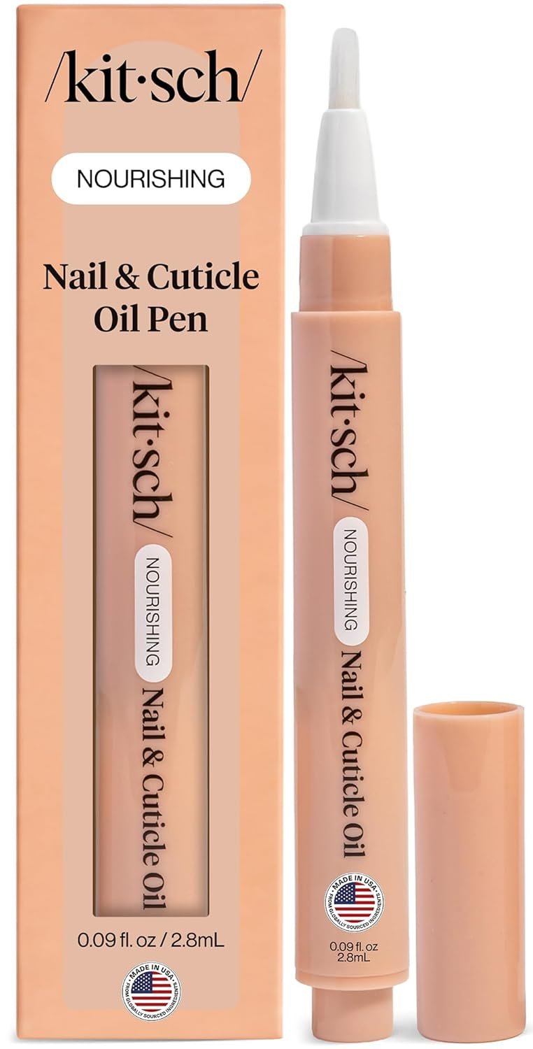Kitsch Nail Cuticle Oil Pen Brush – Hydrating Nail Oil For Stronger Nails | Cuticle Pen With Jojoba Oil & Vitamin E | For Dry, Cracked or Flaky Nails – Nourishing Nail Care Product – 2.8ml