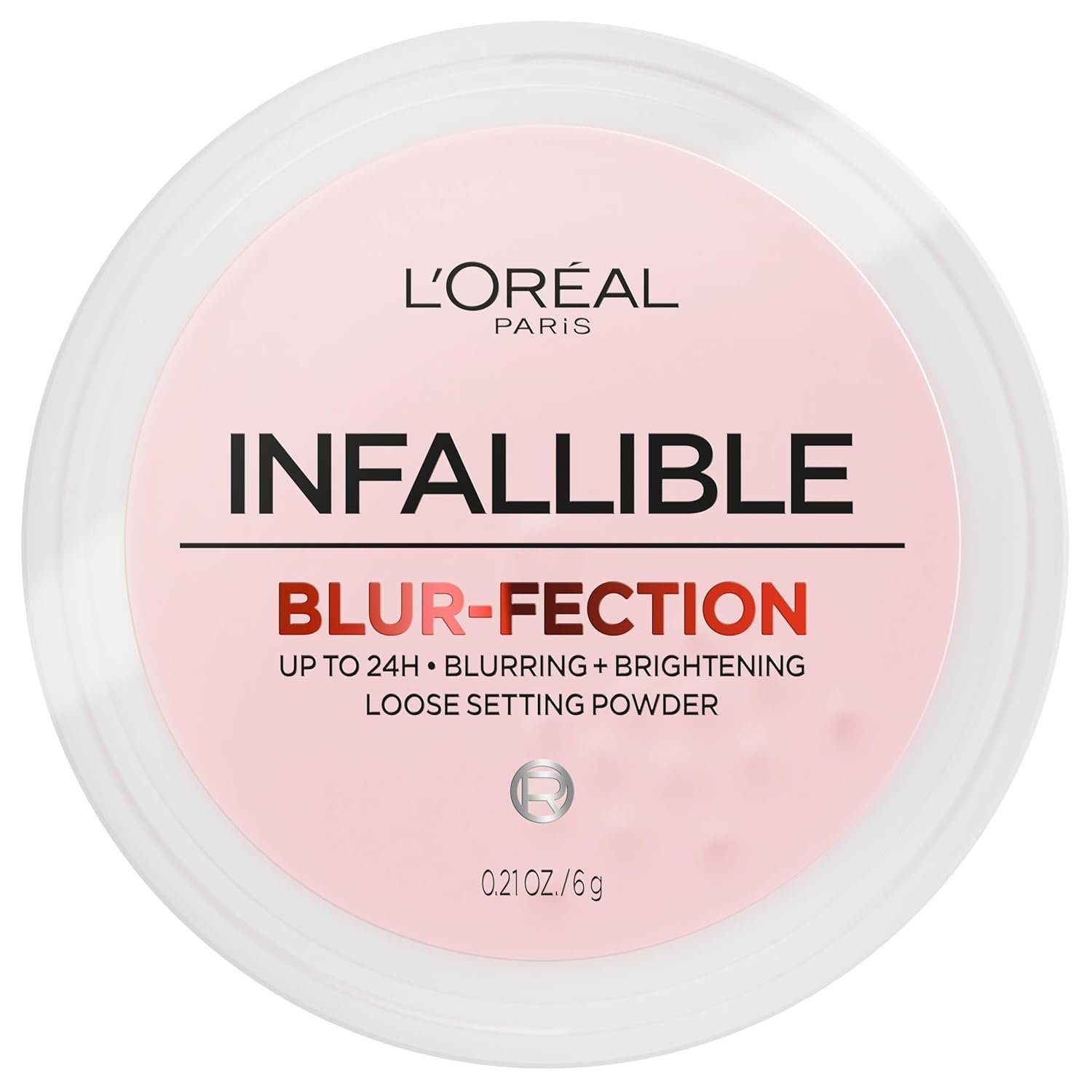 L’Oreal Paris Infallible Blur-fection Longwear Loose Setting Powder, Blurring Face Powder With Up to 24HRs of Wear, Brightening Deep Pink, 1 Kit