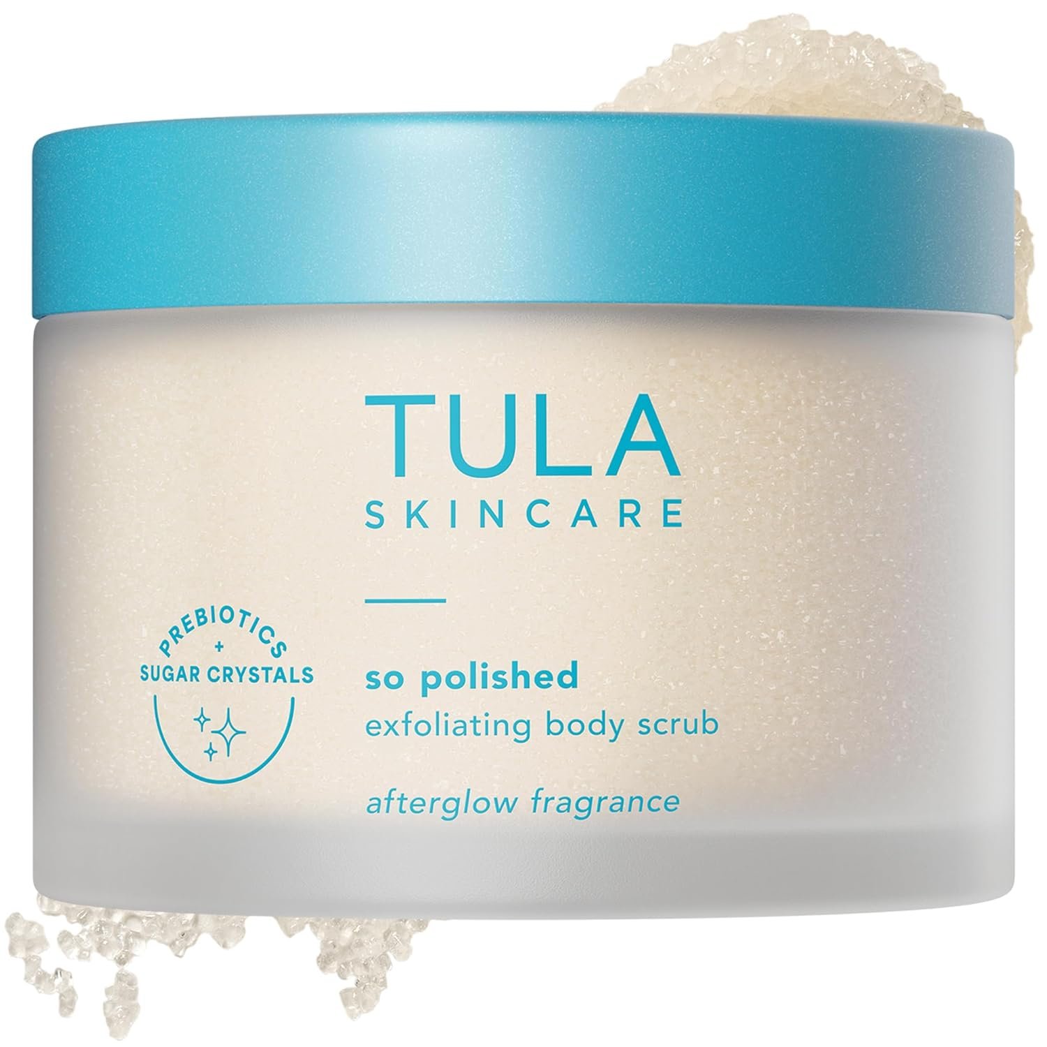 TULA Skin Care So Polished Exfoliating Body Scrub – Gently Exfoliates with Prebiotics, Coconut Oil, and Sugar for Reviving Exfoliation and Glow, 0.44 lb