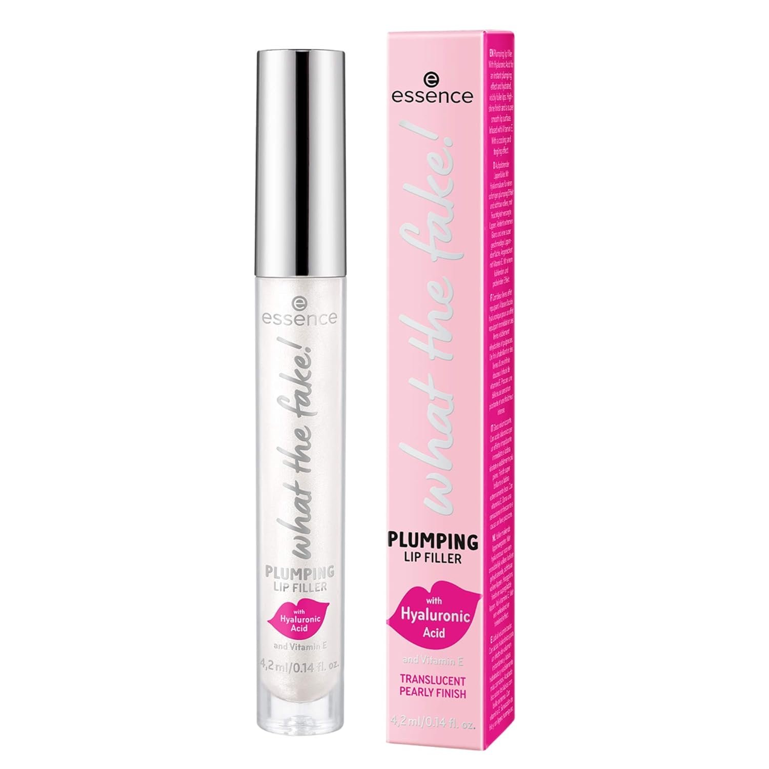 essence | What the Fake! Plumping Lip Filler | Lip Gloss for Full, Voluminous Lips | Translucent Pearly Finish | Vegan & Cruelty Free, Gluten Free, Paraben Free