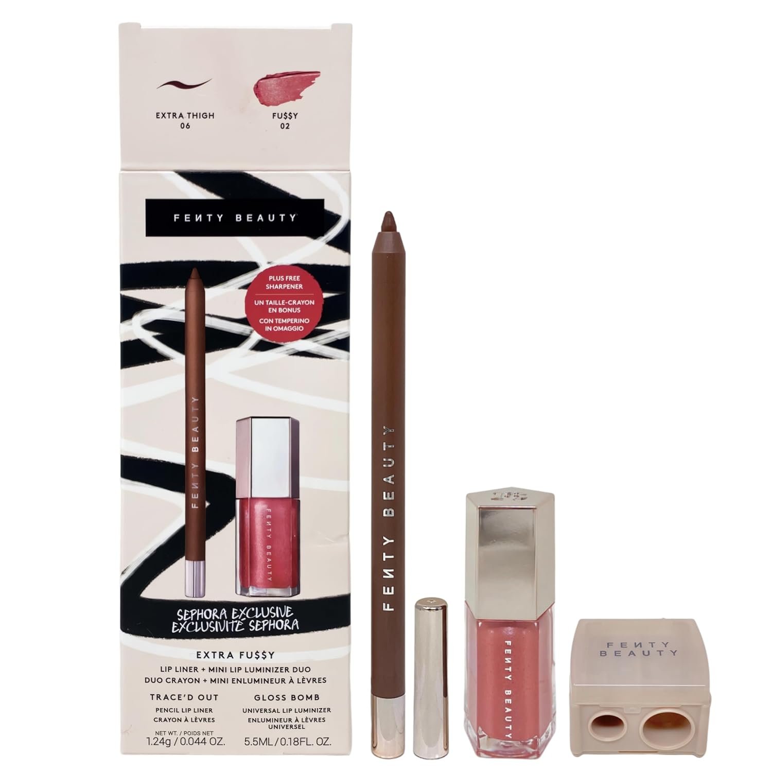 FENTY BEAUTY Extra FuSSy Lip Liner + Mini Lip Luminizer Duo – 06 Extra Thigh / 02 FuSSy