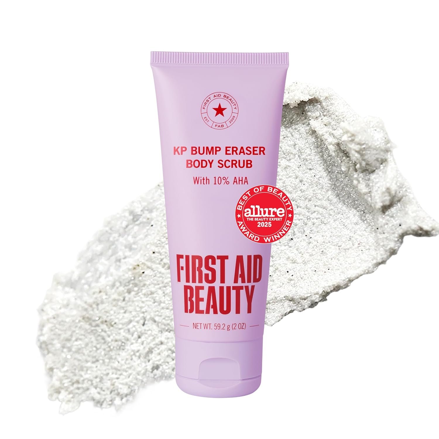 First Aid Beauty KP Bump Eraser Body Scrub with 10% AHA, Keratosis Pilaris Skin Exfoliator with Glycolic and Lactic acids