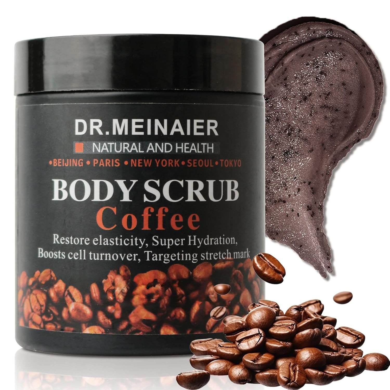 Sea Salt & Coffee Scrub – Natural Exfoliating Body Scrub with Brown Sugar, Hydrating Coffee Body Exfoliator for Smooth, Soft Skin, Face & Body Scrub