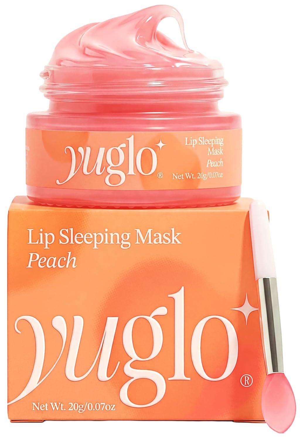 YUGLO Lip Sleeping Mask | Peach Flavor | Hydrating & Soothing Lip Treatment for Dry, Chapped Lips | Plumps & Moisturizes | Overnight Lip Repair