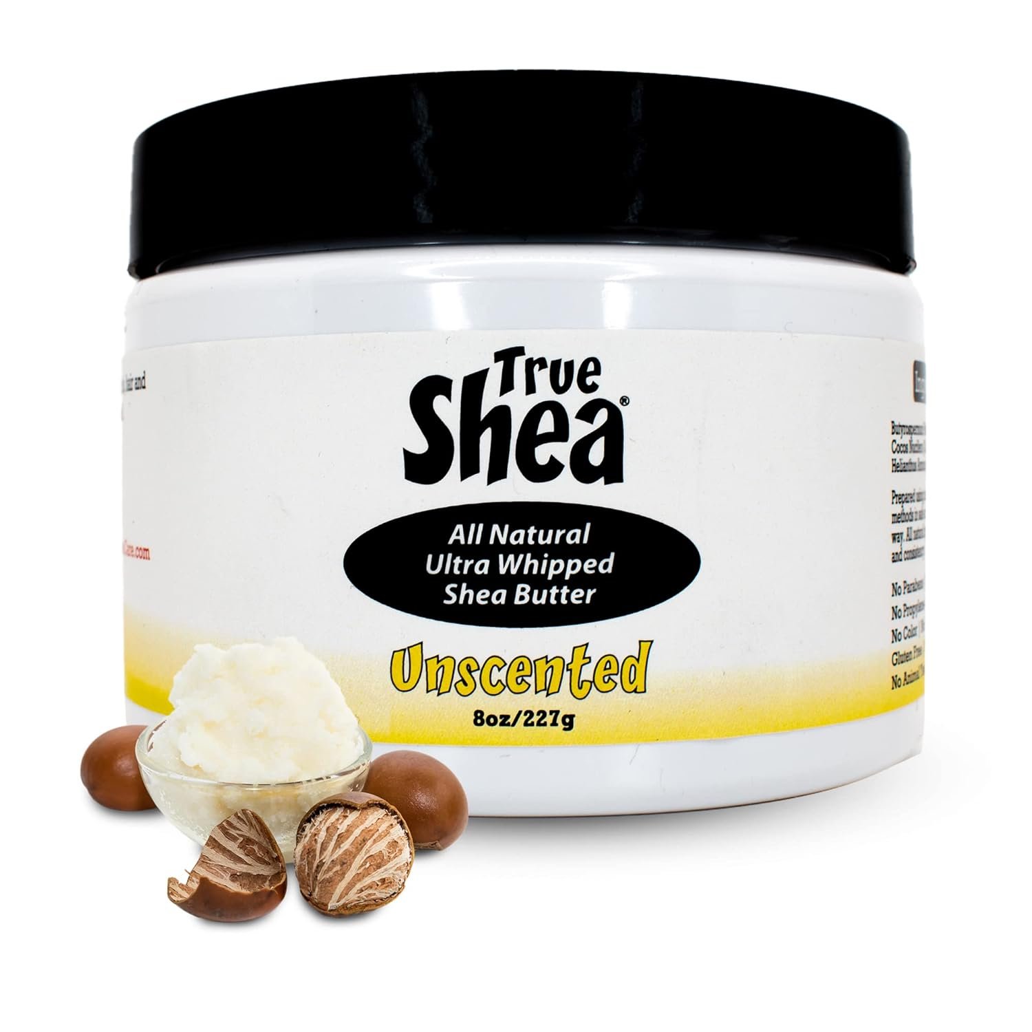 True Shea – Moisturizing African Whipped Shea Butter, All-Natural Unscented Skincare Must – Have, Made from Unrefined Raw Shea Butter Enriched with Sunflower Oil Coconut for Skin, No Parabens, 8 oz