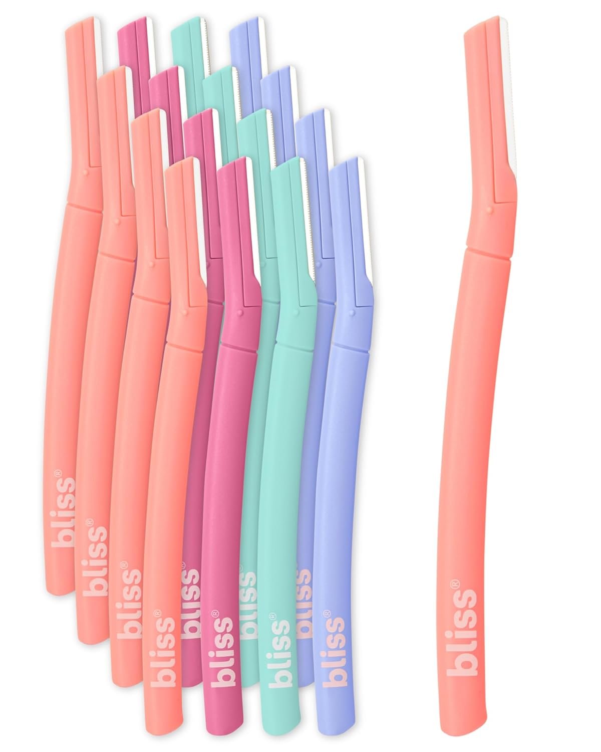 Bliss Stainless Steel Disposable Dermaplaning Tools | Facial Exfoliator and Eyebrow Razor to Dermaplane Peach Fuzz – 2 Pack -16 count